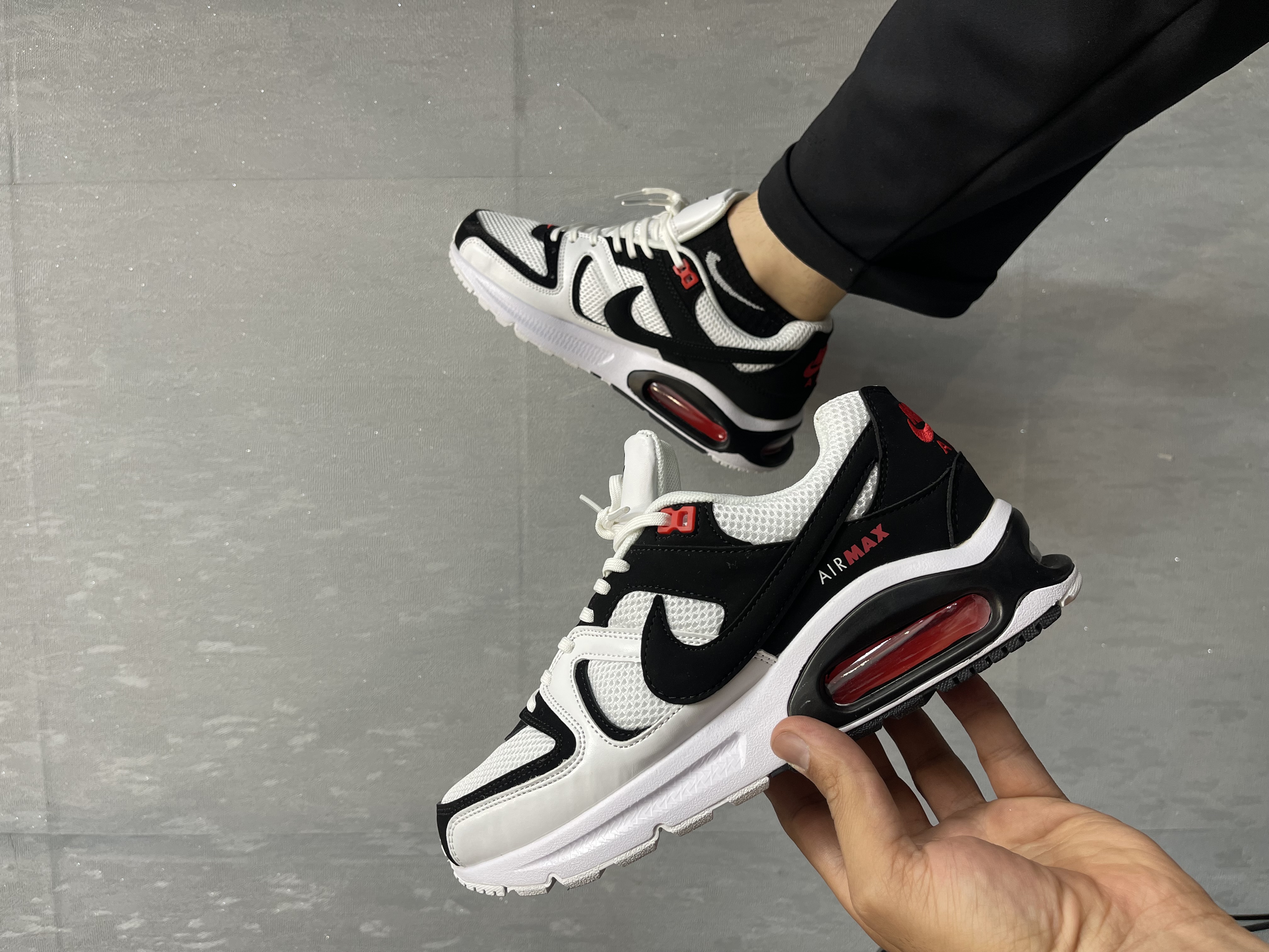 کتونی نایک  ایر مکس (Air Max)  سفید مشکی کوآلیتی مستر بالاترین کیفیت (بارکد اصالت کالا)